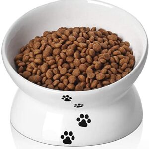 Y YHY Cat Bowl,Raised Cat Food Bowls, Tilted Elevated Cat Bowl, Ceramic Pet Food Bowl for Flat Faced Cats, Small Dogs,Protect Pet's Spine,Dishwasher Safe