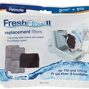 Petmate Fresh Flow II Purifying Pet Fountain Replacement Filters, Pack of 3 Filters