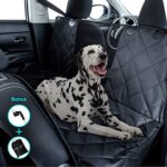 Kululu Canine Automobile Seat Cowl for Again Seat, Heavy Responsibility Waterproof Scratchproof and Non Slip Pet Seat Cowl with Mesh Window for Stress Free Journey, Backseat Hammock Protector for Automobiles, Vans, SUV’s