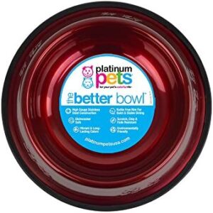 Platinum Pets Embossed Non-Tip Stainless Steel Cat/Dog Bowl