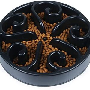 GRULLIN Slow Feeder Maze Dog Bowl Prevent Choking Indigestion Interactive Non-Toxic Eco-Friendly Puzzle Dish Spiral Design Non-Skid Base pet Bowl for Dogs