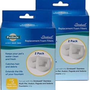 Drinkwell Replacement Foam Filter for Stainless 360, Lotus Pack of 4 Filters Total