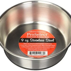 ProSelect Stainless Steel Dog Bowl with Rubber Base, 4-1/2-Inch, 9-Ounce
