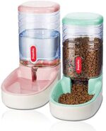 Automated Pet Feeder Small&Medium Pets Automated Meals Feeder and Waterer Set 3.8L, Journey Provide Feeder and Water Dispenser for Canine Cats Pets Animals (Pink+Inexperienced)