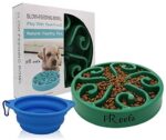 Freefa Gradual Feeder Canine Bowl Bloat Cease Canine Meals Bowl Maze Interactive Puzzle Non Skid, Include Free Journey Bowl (Darkish Inexperienced, for Small/Medium Canine)