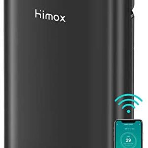 HIMOX Smart WiFi Air Purifiers for Home,Medical Grade H13 HEPA Filter Air Cleaner Compatible Alexa Google Home for Large Room Bedroom Office Allergen Smoke Pollen Pets and Dust (1560sq.ft/h,H05B)