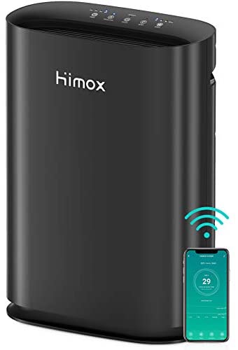 HIMOX Good WiFi Air Purifiers for Residence,Medical Grade H13 HEPA Filter Air Cleaner Appropriate Alexa Google Residence for Giant Room Bed room Workplace Allergen Smoke Pollen Pets and Mud (1560sq.ft/h,H05B)