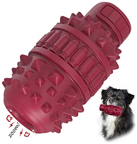 Canine Toys for Massive Canines, Pure Rubber Squeaky Canine Chew Toys – Enjoyable to Canine Puzzle Toys for Aggressive Chewers Fuel Tank Clear Canine Enamel Toys for Medium Canines, Chase and Fetch Interactive Canine Toy