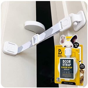 Door Buddy Door Latch Plus Door Stopper. Keep Dog Out of Litter Box and Prevent Door from Closing. This Cat Gate and Cat Door Alternative Installs in Seconds and is Easy for Cats and Adults to Use.