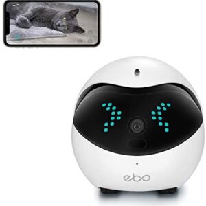 Enabot Ebo Remotely Moving Security Robot, IP Camera, Smart Pet Camera, Interactive Smart Robot, Pet Monitor, Security Camera, Petpal, Two Way Audio & WiFi Full HD & Full-Room View & Live Video