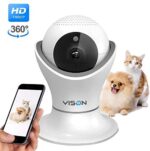 HD 1080p Pet Digicam，Canine Digicam 360° Pet Monitor Indoor Cat Digicam with Night time Imaginative and prescient and Two Means Audio