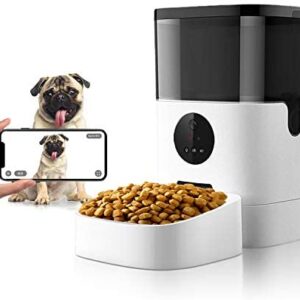 Apexto 2.4G Wi-Fi Automatic Pet Feeder with Camera 1080p HD Video for Dog Cat Smart Pet Camera Feeder Pet Monitor for Dry Food, 4L