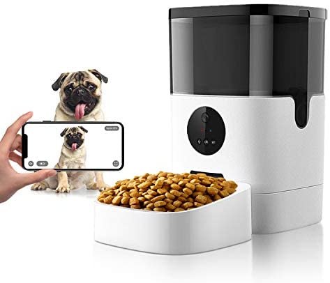 Apexto 2.4G Wi-Fi Automated Pet Feeder with Digital camera 1080p HD Video for Canine Cat Sensible Pet Digital camera Feeder Pet Monitor for Dry Meals, 4L
