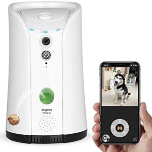 SKYMEE Dog Camera Treat Dispenser, WiFi Remote Pet Camera with Two-Way Audio and Night Vision, Compatible with Alexa