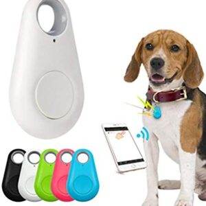 Pet Smart GPS Tracker Mini Anti-Lost Waterproof Bluetooth Locator Tracer for Pet Dog Cat Kids Car Wallet Key Collar Accessories (White)