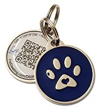 PetDwelling Smart Touch NFC/QR Code Pet ID Tag Links to Online Profile/Emergency Contact/Medical Info/Google Map Location Stamp