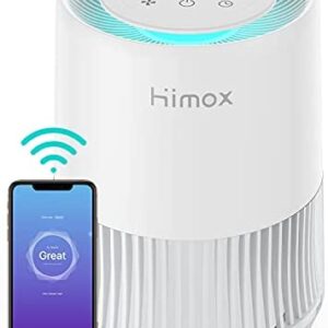HIMOX Air Purifier for Home Bedroom, Smart WiFi Alexa Google Home Control HEPA Air Filter, 20dB Quiet Air Filter Remove 99.99% Virus Bacteria, Air Cleaners for Allergy Smoke Odor, Ozone Free