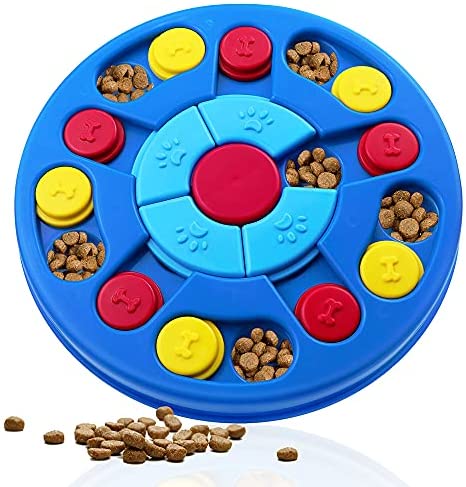 Canine Puzzle Toys Interactive Canine Toys for Pet IQ Stimulation Deal with Coaching Canine Video games Deal with Dispenser for Sensible Canines , Pet &Cats Enjoyable Feeding , Sluggish Feeding to Help Pets Digestion ( Stage 1-3)