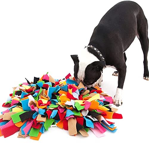 iHeartDogs Sniff Diggy Snuffle Mat for Canine – Enjoyable Canine Video games to Promote Psychological Stimulation – Interactive Canine Meals Puzzle – Confetti Coloration 12″ x 12″
